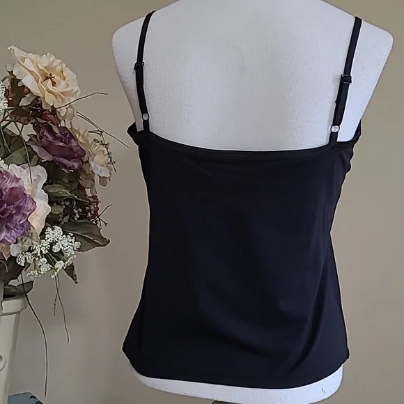 Worthington Stretch Camisole Shelf Bra Black Cami Adjustable Straps Lg - Picture 4 of 10